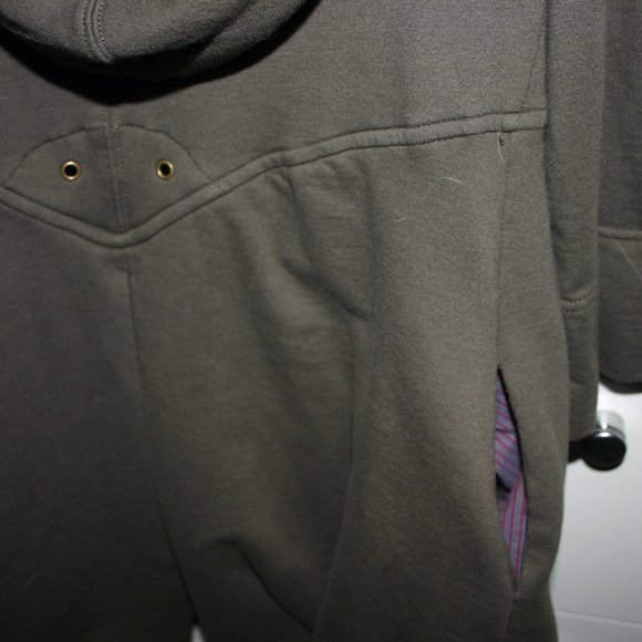 FREE PEOPLE Olive Cotton Tunic/Dress Empire Waist Medium 8/10 Skirt Part Lined - Picture 10 of 14